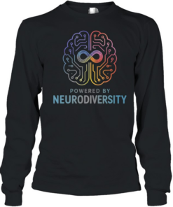 Powered by neurodiversity the brain  Long Sleeved T-shirt