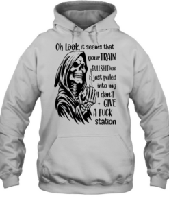 Reaper middle finger oh look it seems that your train bullshit has just pulled into my I don’t give a fuck station  Unisex Hoodie