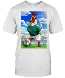 Rooster Fighter Mexican Soccer Fan Athlete Mayan Calendar  Classic Men's T-shirt