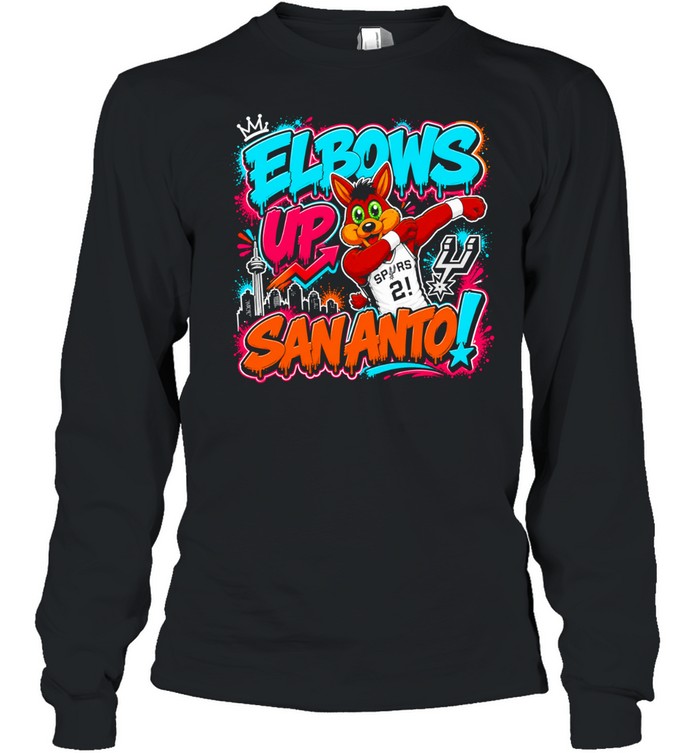 San Antonio Spurs Mascot Elbows Up Sananto T Long Sleeved T-shirt