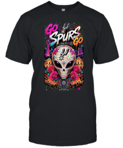 San Antonio Spurs Sugar Skull Por Vida Go Spurs Go  Classic Men's T-shirt