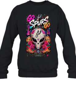 San Antonio Spurs Sugar Skull Por Vida Go Spurs Go  Unisex Sweatshirt