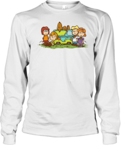 Scooby Doo Peanuts Gang mashup Mystery Machine mystery inc characters kids  Long Sleeved T-shirt