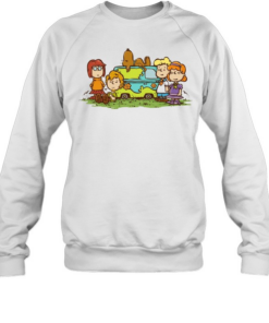 Scooby Doo Peanuts Gang mashup Mystery Machine mystery inc characters kids  Unisex Sweatshirt
