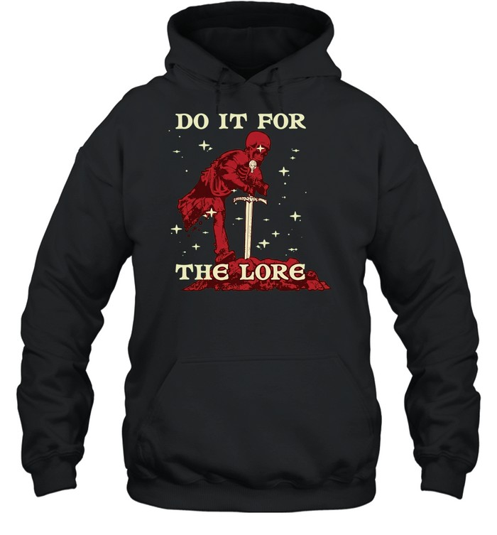 Skeleton knight sword do it for the lore fantasy adventure gaming enthusiast Unisex Hoodie