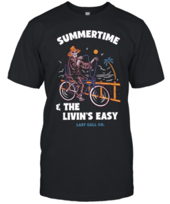 Skeleton summertime and the livin’s easy last call co  Classic Men's T-shirt