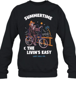 Skeleton summertime and the livin’s easy last call co  Unisex Sweatshirt
