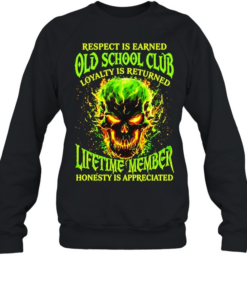 Skull respect is earned old school club loyalty is returned lifetime member honesty is appreciated T Unisex Sweatshirt