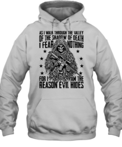 Sniper Skeleton as I walk through the valley of the shadow of death I fear nothing T Unisex Hoodie