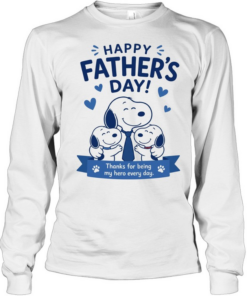 Snoopy Peanuts Happy Father Day Thanks for being my hero every day Long Sleeved T-shirt