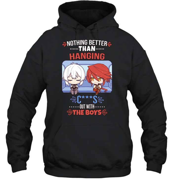 Stelle and Himeko nothing better than hanging out with the boys Unisex Hoodie