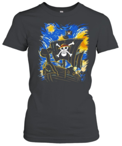 Straw Hat Pirates Thousand Sunny Ship One Piece Van Gogh Style Fan Art Classic Women's T-shirt
