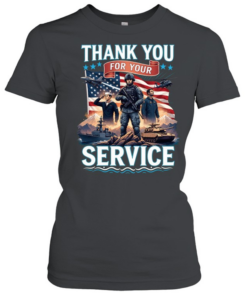 Thank You For Your Service American Military Patriotic Tribute T Classic Women's T-shirt