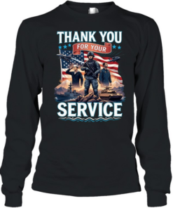 Thank You For Your Service American Military Patriotic Tribute T Long Sleeved T-shirt