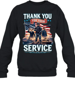 Thank You For Your Service American Military Patriotic Tribute T Unisex Sweatshirt