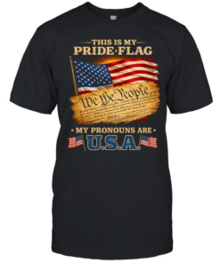 This Is My Pride Flag My Pronouns Are Usa  Classic Men's T-shirt