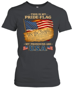 This Is My Pride Flag My Pronouns Are Usa  Classic Women's T-shirt