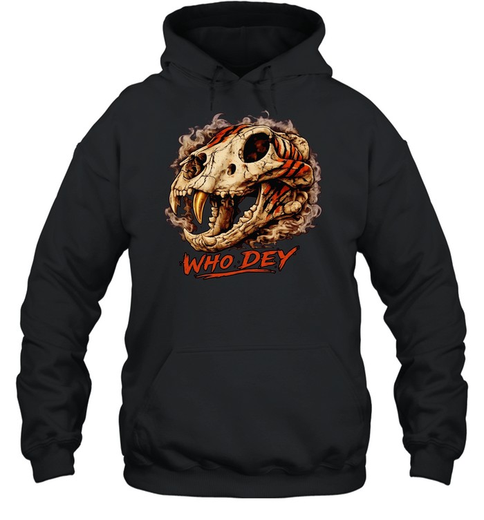 Tiger Skull Who Dey T Unisex Hoodie