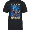 Touch grass necromancer skull sorcerer fantasy skeleton magic blue fire T Classic Men's T-shirt