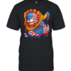 USA Flag Dripping Baseball Classic Men's T-shirt