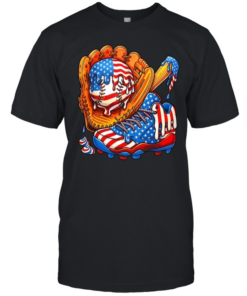 USA Flag Dripping Baseball Classic Men's T-shirt
