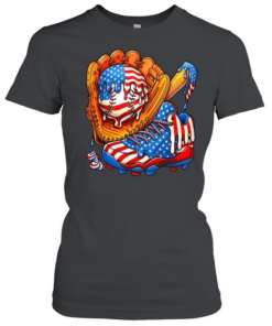 USA Flag Dripping Baseball Classic Women's T-shirt