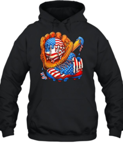 USA Flag Dripping Baseball Unisex Hoodie