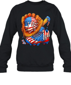 USA Flag Dripping Baseball Unisex Sweatshirt