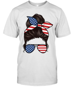 USA Flag Glasses Woman Classic Men's T-shirt