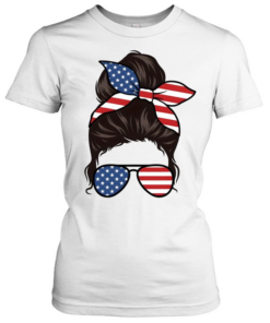 USA Flag Glasses Woman  Classic Women's T-shirt