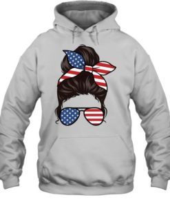 USA Flag Glasses Woman  Unisex Hoodie