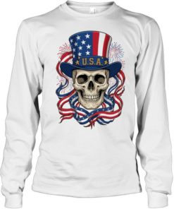 Uncle Sam Skull American Pride T Long Sleeved T-shirt
