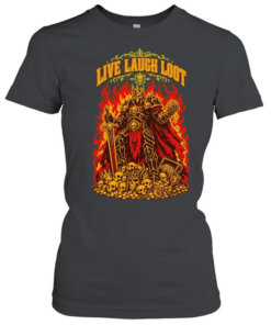 Undead Skeleton Knight Warrior Fantasy Armor Treasure Live Laugh Loot T Classic Women's T-shirt