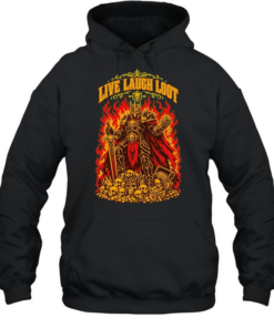 Undead Skeleton Knight Warrior Fantasy Armor Treasure Live Laugh Loot T Unisex Hoodie