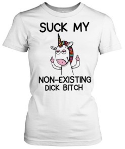 Unicorn middle finger suck my non existing dick bitch Classic Women's T-shirt