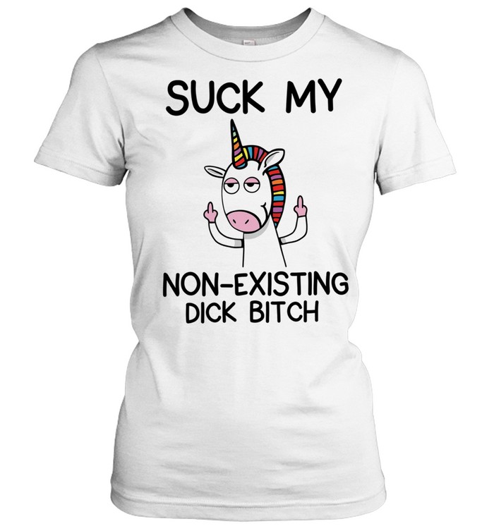 Unicorn middle finger suck my non existing dick bitch Classic Women's T-shirt