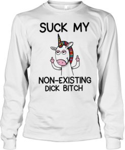 Unicorn middle finger suck my non existing dick bitch Long Sleeved T-shirt