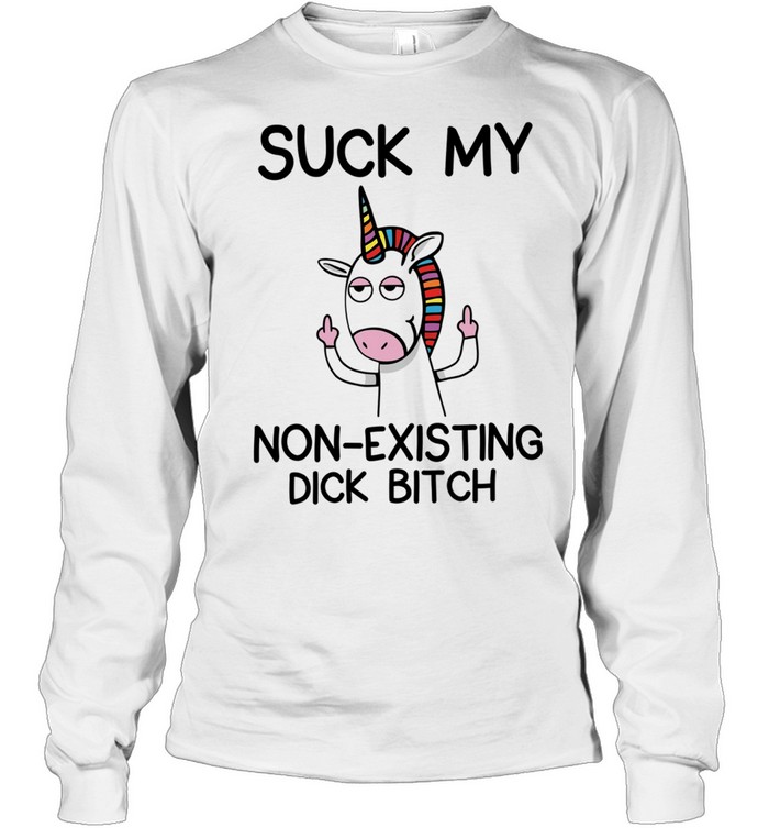 Unicorn middle finger suck my non existing dick bitch Long Sleeved T-shirt