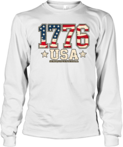 Vintage 1776 American Flag T- Long Sleeved T-shirt