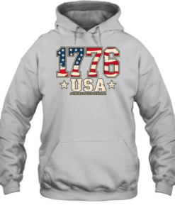 Vintage 1776 American Flag T- Unisex Hoodie