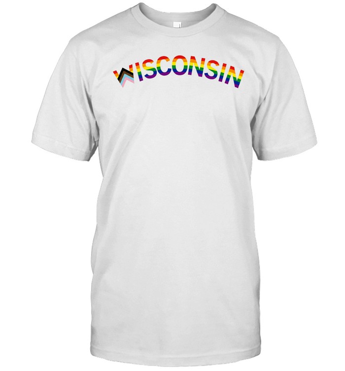 Wisconsin Text Progress Pride Flag Classic Men's T-shirt