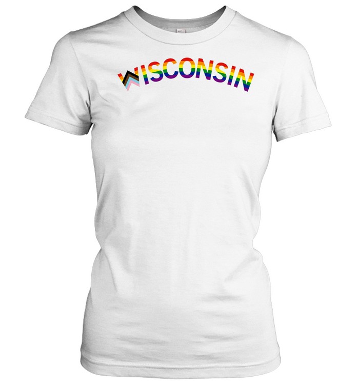 Wisconsin Text Progress Pride Flag Classic Women's T-shirt