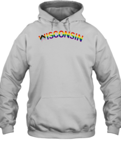 Wisconsin Text Progress Pride Flag Unisex Hoodie