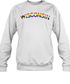 Wisconsin Text Progress Pride Flag Unisex Sweatshirt