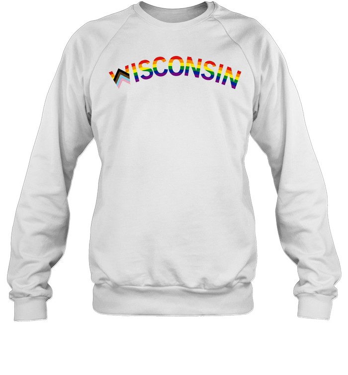 Wisconsin Text Progress Pride Flag Unisex Sweatshirt