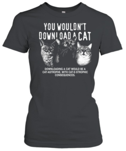You would not download a cat downloading a cat would be a cat astrophe T Classic Women's T-shirt