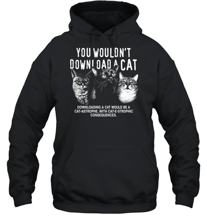 You would not download a cat downloading a cat would be a cat astrophe T Unisex Hoodie