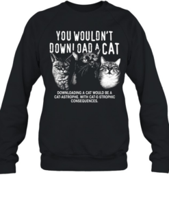 You would not download a cat downloading a cat would be a cat astrophe T Unisex Sweatshirt