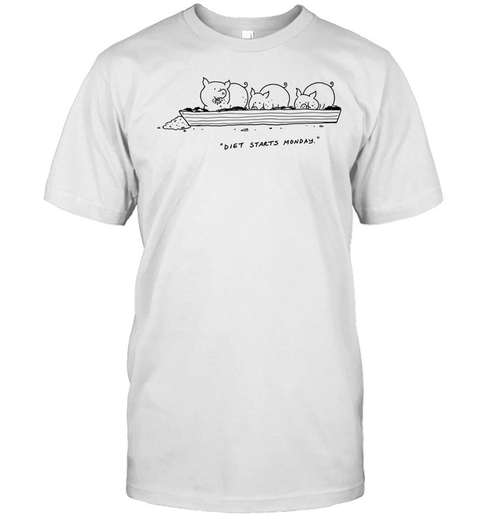 pig eat diet starts monday Classic Men's T-shirt