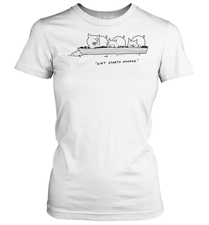 pig eat diet starts monday Classic Women's T-shirt